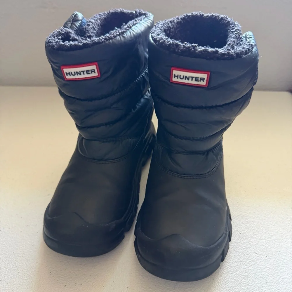 Hunter Kids' Intrepid Insulated Snow Boots in black.